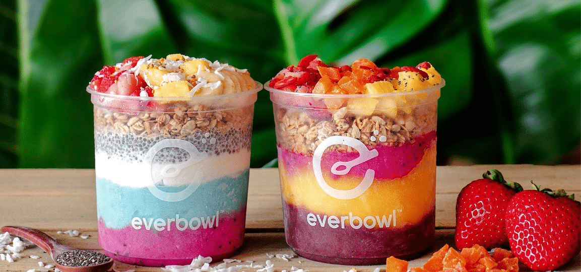 two cups of fruit yogurt